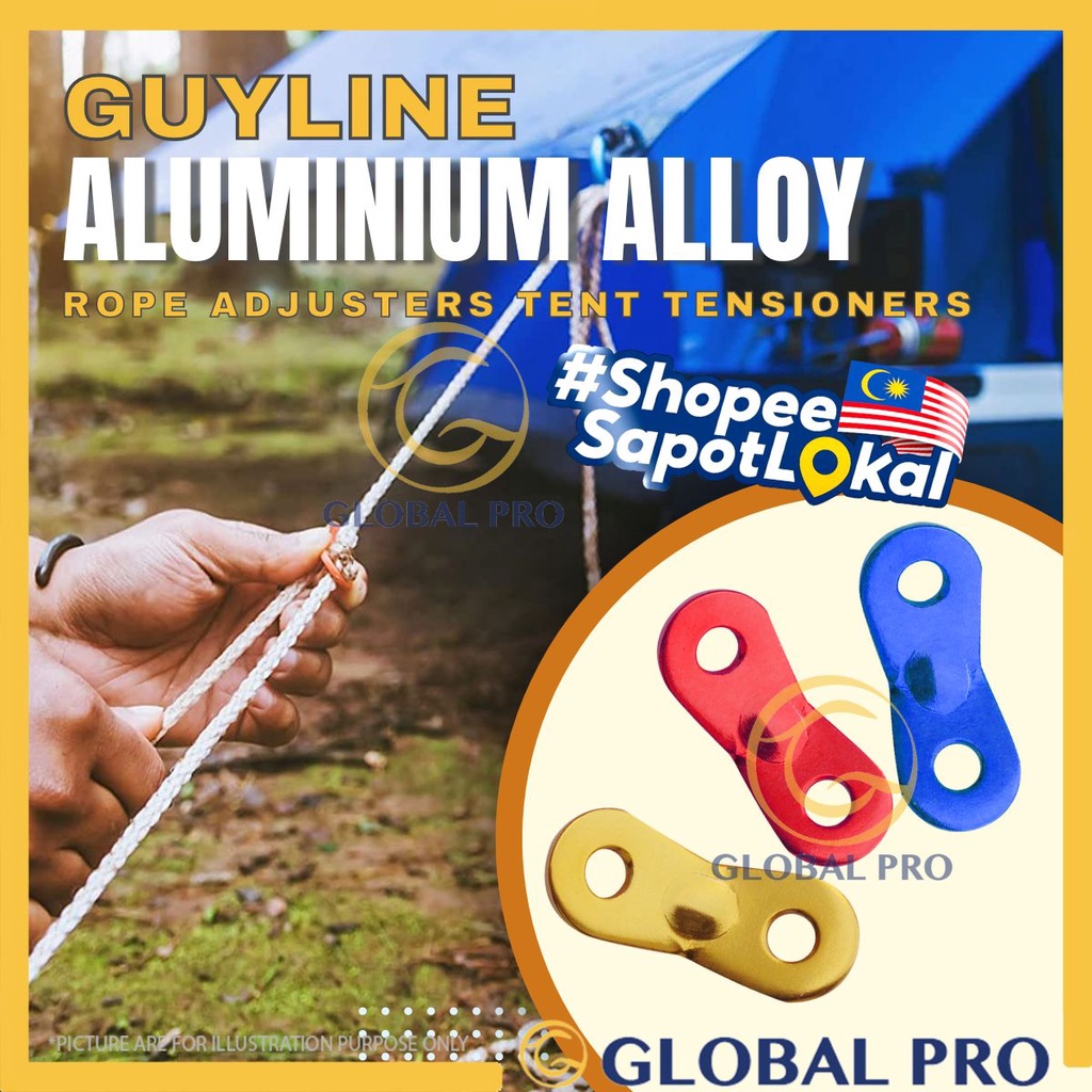 ALUMINIUM Guy Line Adjuster Camping Equipment guyline Camping Rope ...
