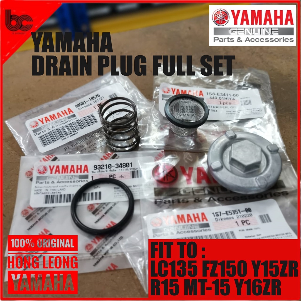 YAMAHA ORIGINAL DRAIN PLUG FULL SET / ENGINE OIL NUT BOLT ORING SPRING