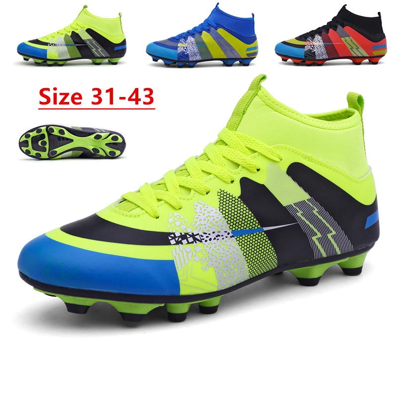 2024 Raya 【Ready Stock】Kasut Bola Budak Football Shoes Outdoor Soccer Cleats Shoes High Top Football Boots Training Sports Shoes Spike Kasut Bola Budak Kasut Bola Sepak Murah