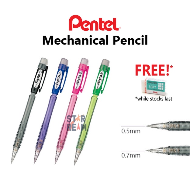FREE ERASER!! [While Stocks Last] Comfort Grab Pentel Fiesta 0.5mm/0