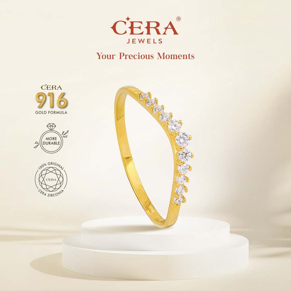 Cera 916 Gold Rings Graceful Crown Ring S9086