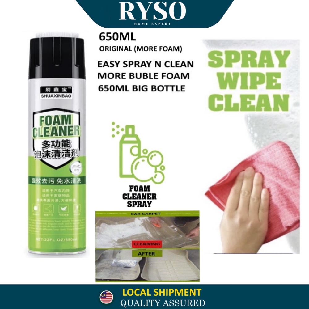 Multipurpose Home/Car Cleaner Buble Foam Spray [Free Brush] | Shopee ...