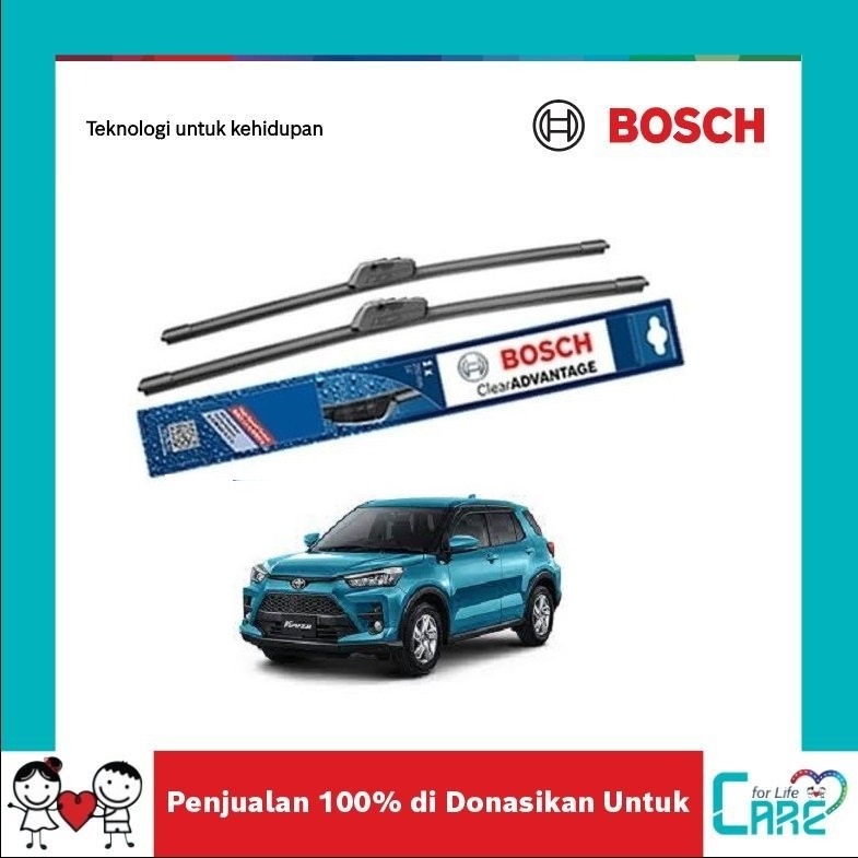 Bosch A Pair Of Toyota Raize Frameless Clear Advantage 22" & 16" Car Glass Wipers Bosch Shopee