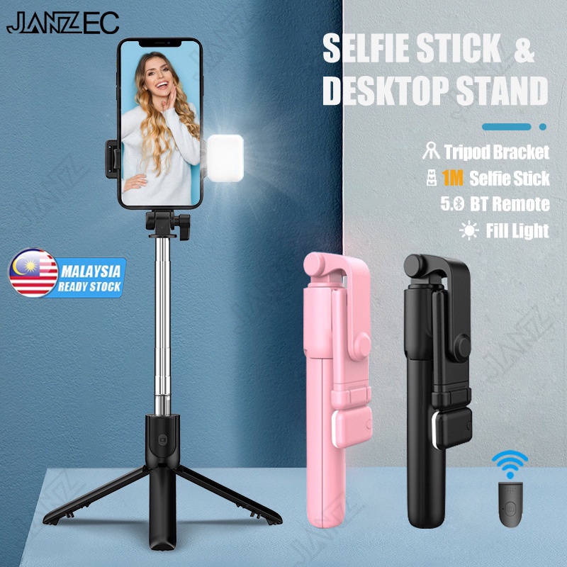 【Ready Stock】Wireless Bluetooth Selfie Stick Phone Holder Live Phone