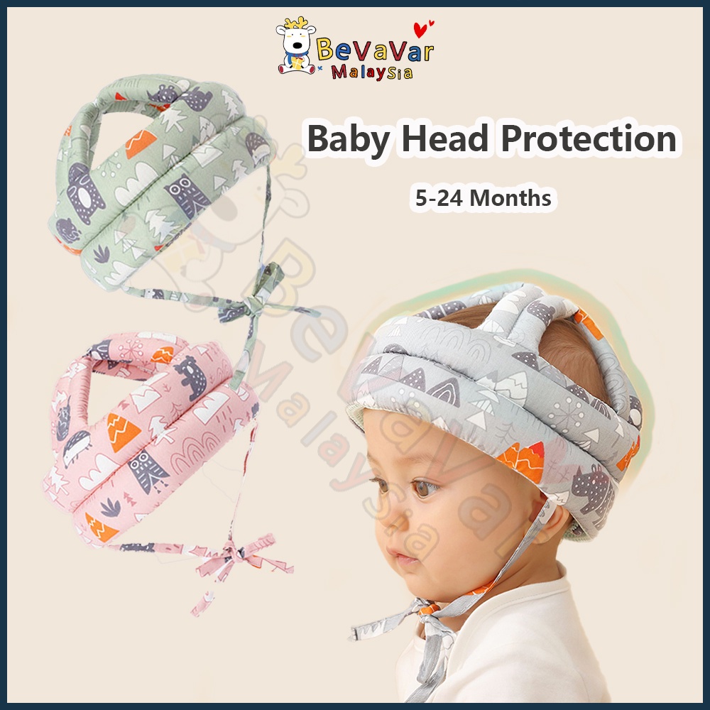 Bevavar 5-24 Months Baby Head Protection Adjustable Baby Helmet Soft Safety Toddler Walk Safety Headguard Head Security