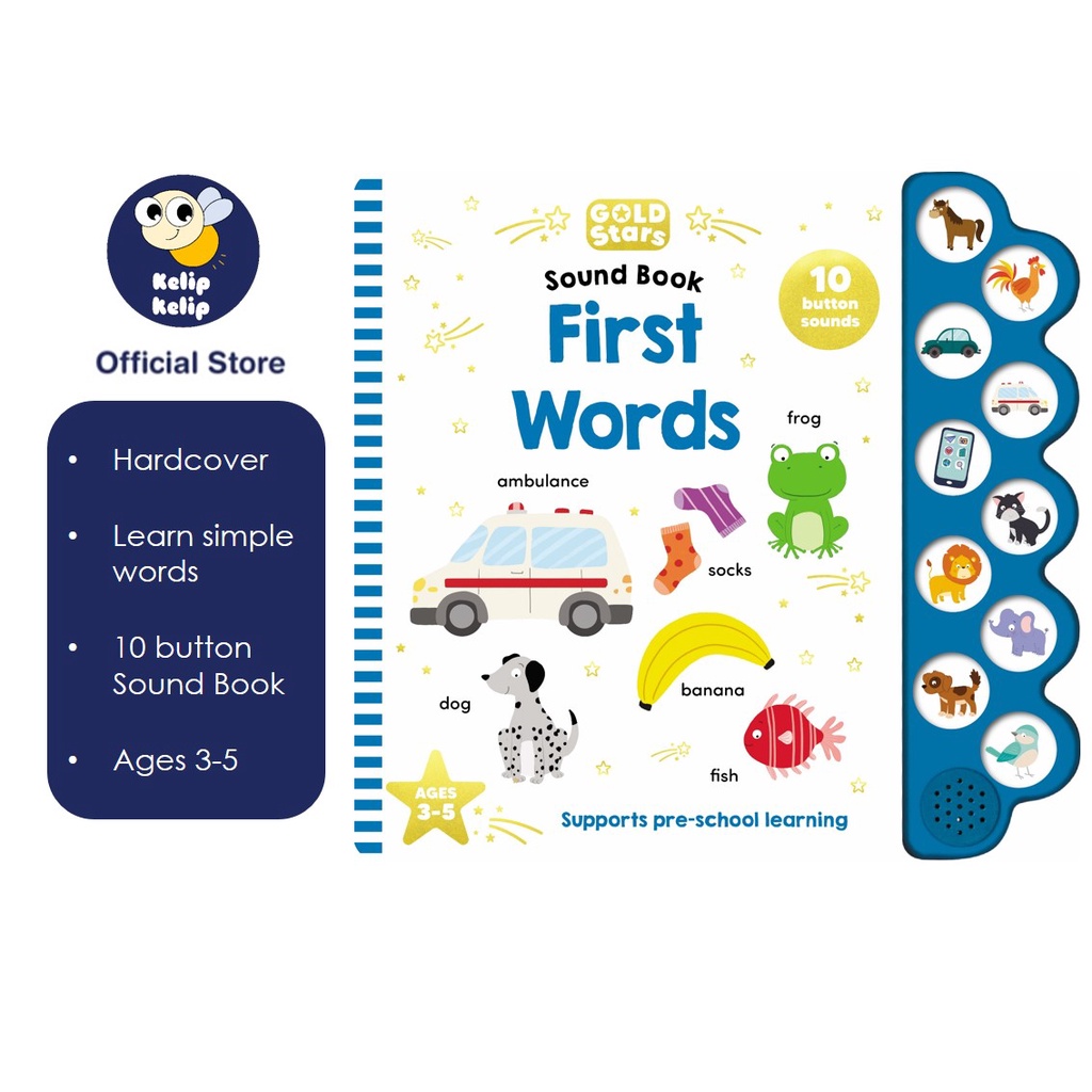 Gold Stars First Words Sound Book For Kids to Learn Alphabet Sounds ...