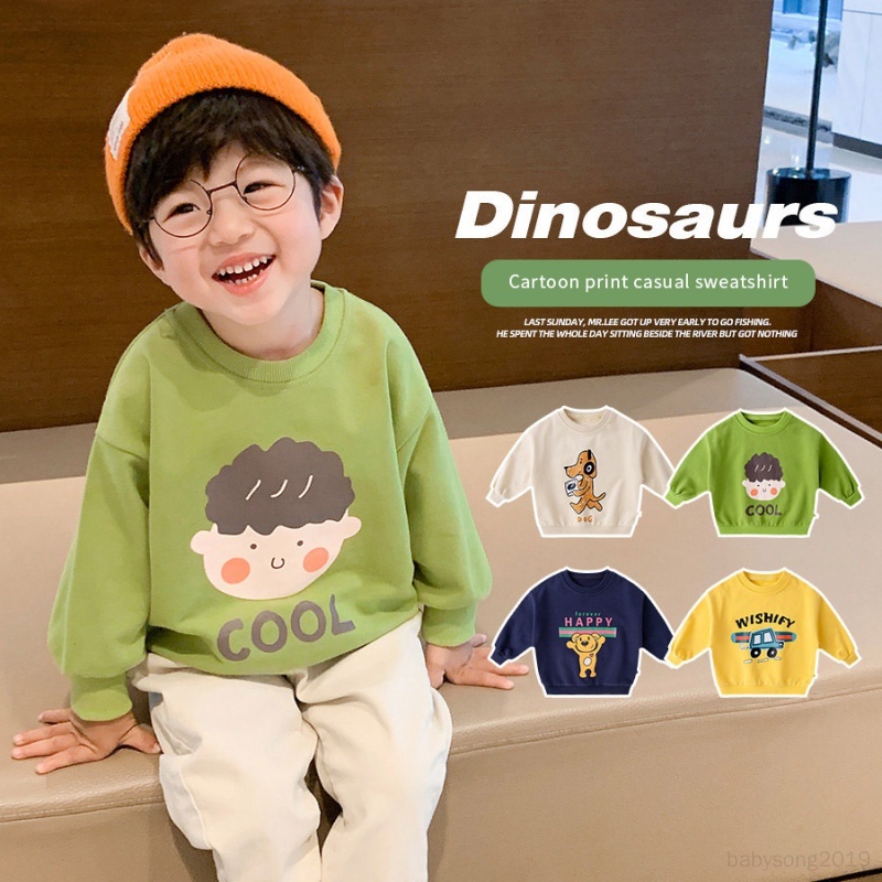 Childrens Tops Baby Girls Long Sleeve T Shirt Boys Cartoon Shirts Warm Sweater Clothes