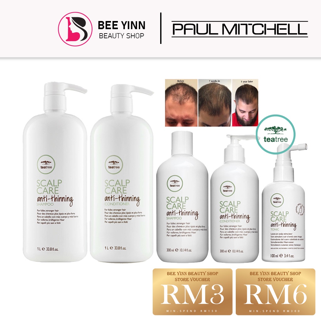 Paul Mitchell Tea Tree Scalp Care Anti Thinning Shampoo 1000mlconditioner 1000ml Tonic 100ml 4678