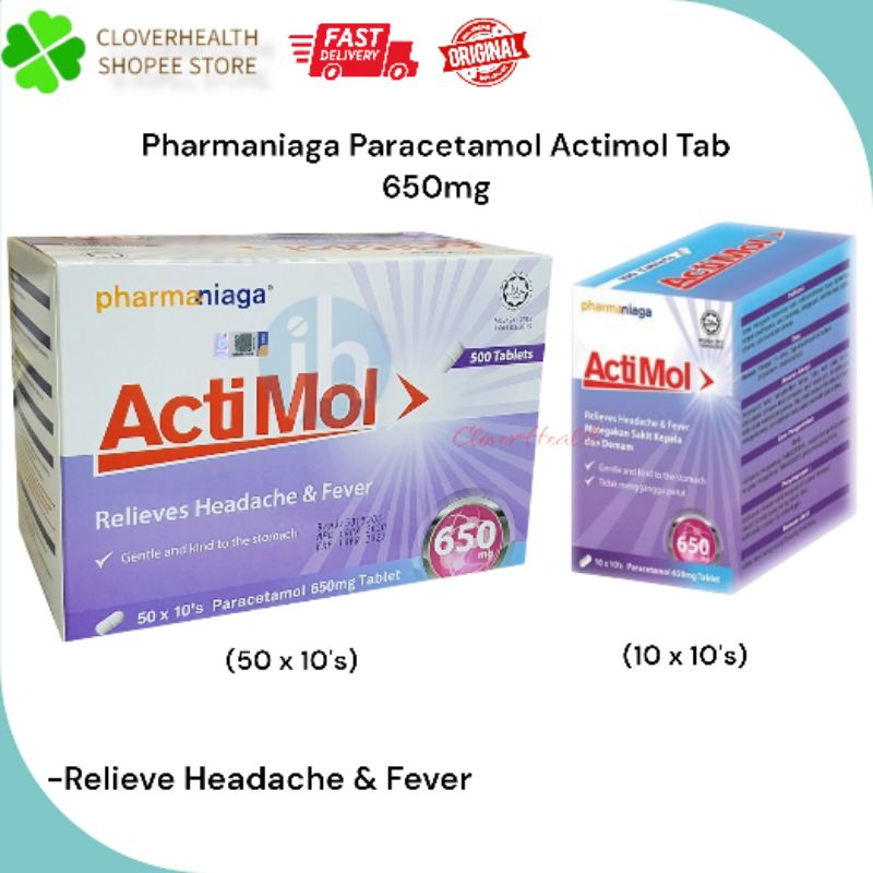 Pharamaniaga Paracetamol Actimol 650mg Tablet 1x10s Shopee Malaysia