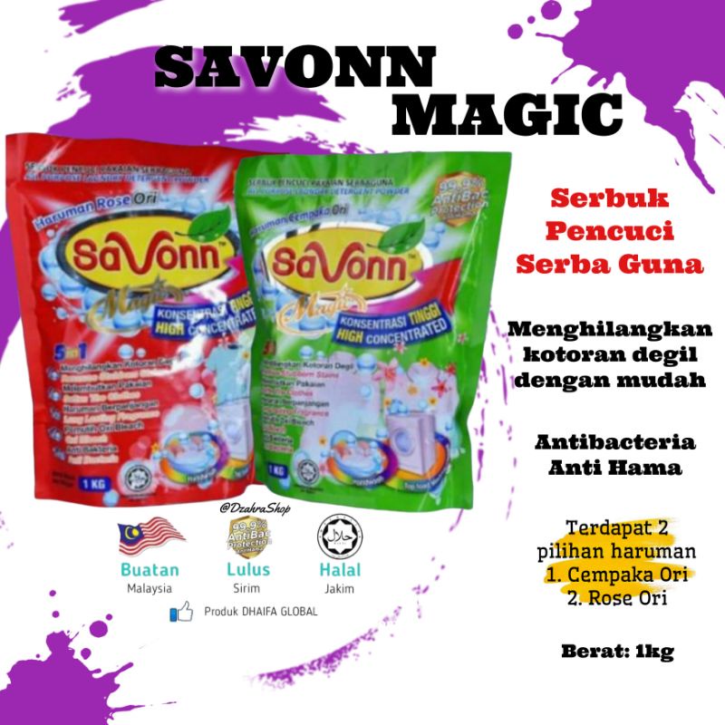 SAVONN MAGIC SABUN PENCUCI PAKAIAN | SERBUK PENCUCI SERBAGUNA 5 IN 1 ...