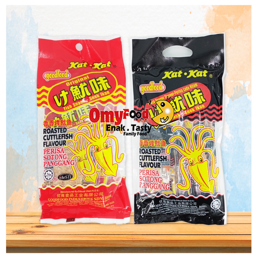 210g BigPack Kat-Kat Fish Snack Roasted Cuttlefish Flv,Snek Ikan Perisa Sotong Panggang [Original/Black Pepper][OmyFood]