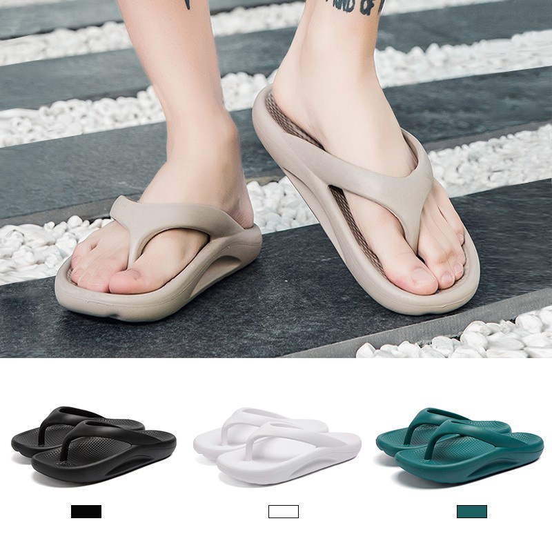 【Ready Stock 35-46】New men's and women's slippers coconut couple sandals Internet celebrities beach slippers, outdoor non-slip wear-resistant fashion slippers