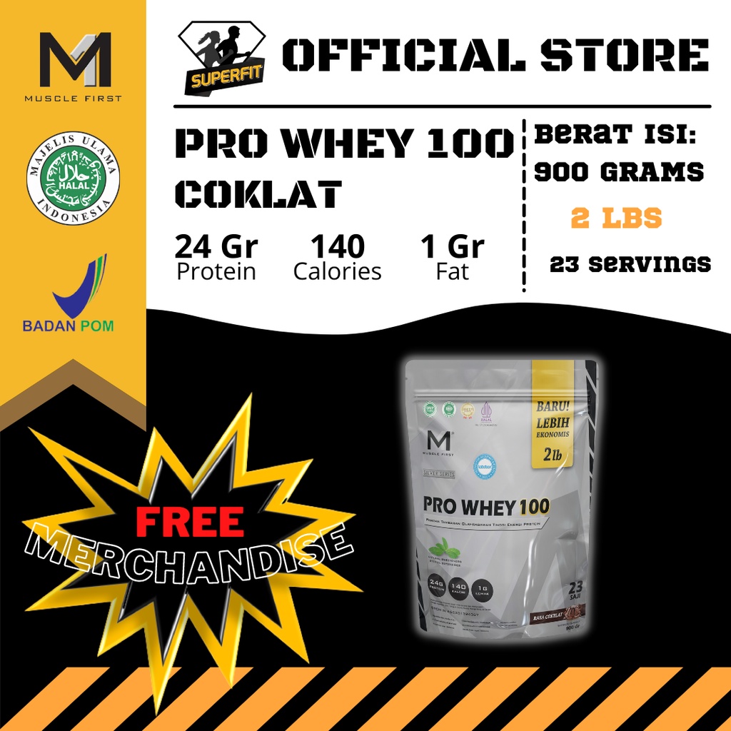 Muscle First Pro Whey 100 Protein 2 LBS M1 Halal & BPOM Prowhey M1