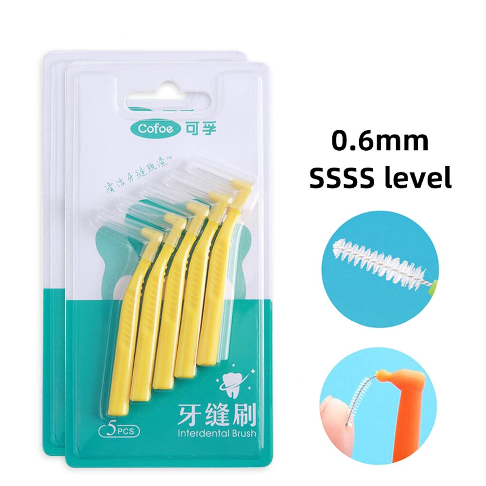 L Shape 5pcs Interdental Brush Orthodontic Floss Sticks for Brace