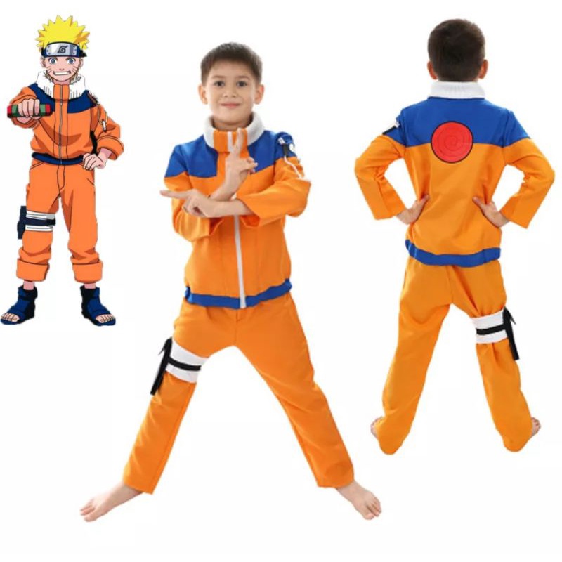 Naruto Uzumaki Cosplay Costumes Anime Kids Costume Halloween Wear 