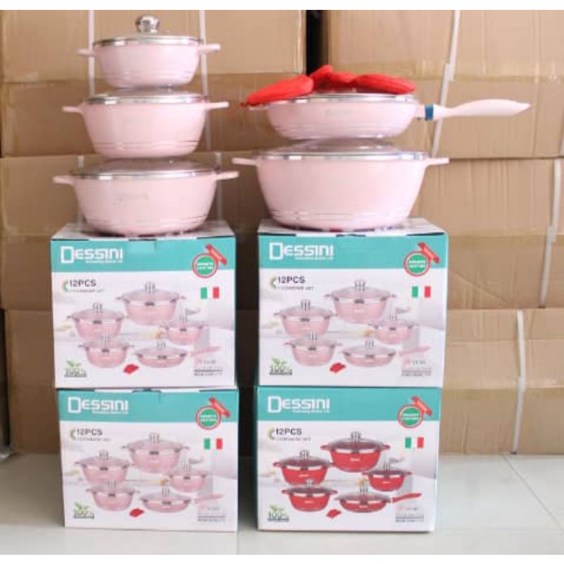 Dessini 12pcs Periuk Dessini Cookware Casserole Dessini Set Dessini