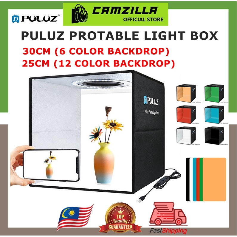 Puluz 25cm 30cm LED Product Case Lightbox Photography Lighting Shooting Tent Box Folding Mini Photo Studio Light Box