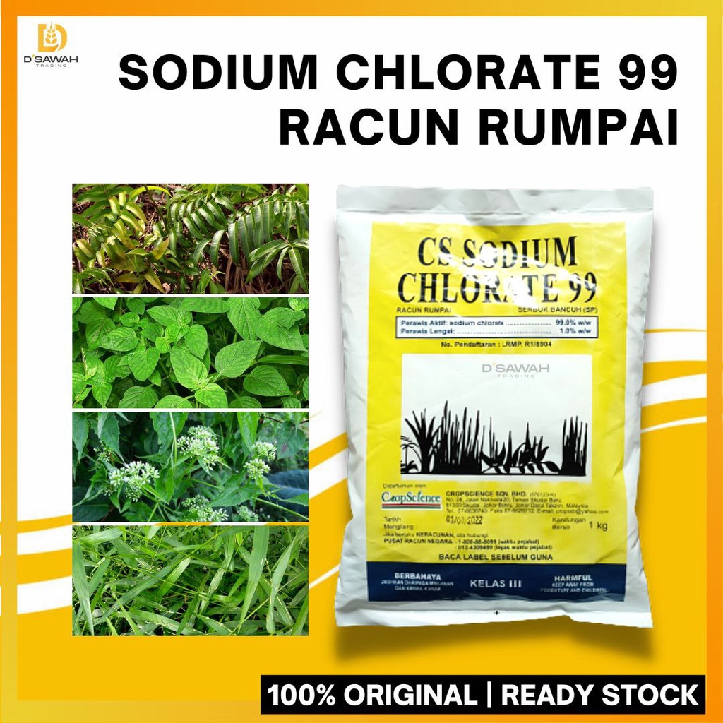 Garam buluh CS SODIUM CHLORATE 99 1kg Weed killer / Herbicide Shopee Malaysia