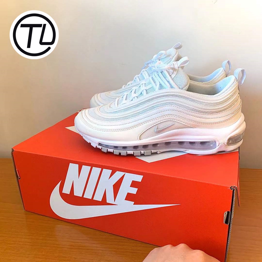 Nike Air Max 97 3M Reflective Pure White All Black Silver Bullet Shoes Cushioning Air Cushion Sneakers Men's Shoes Women