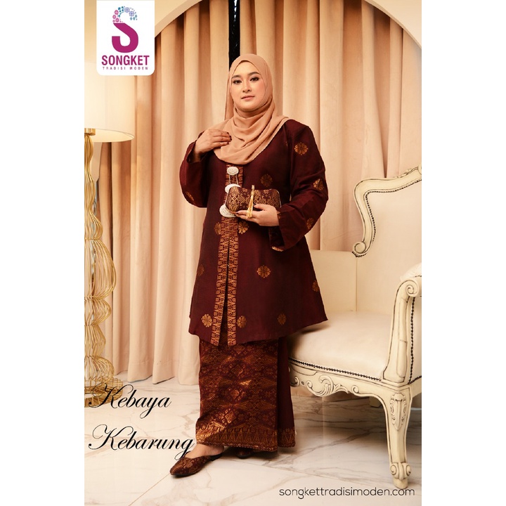 Kebaya Kebarung | Songket Tenun | 100% Cotton | Size S - 12XL | Shopee ...