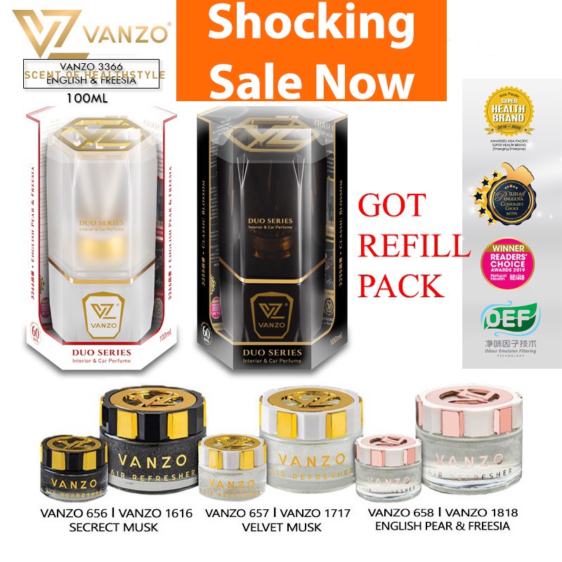 Vanzo Super Offer ! 100% Original Vanzo Platinum Car Perfume Air Freshener - carall regalia Pewangi Kereta 汽车香水