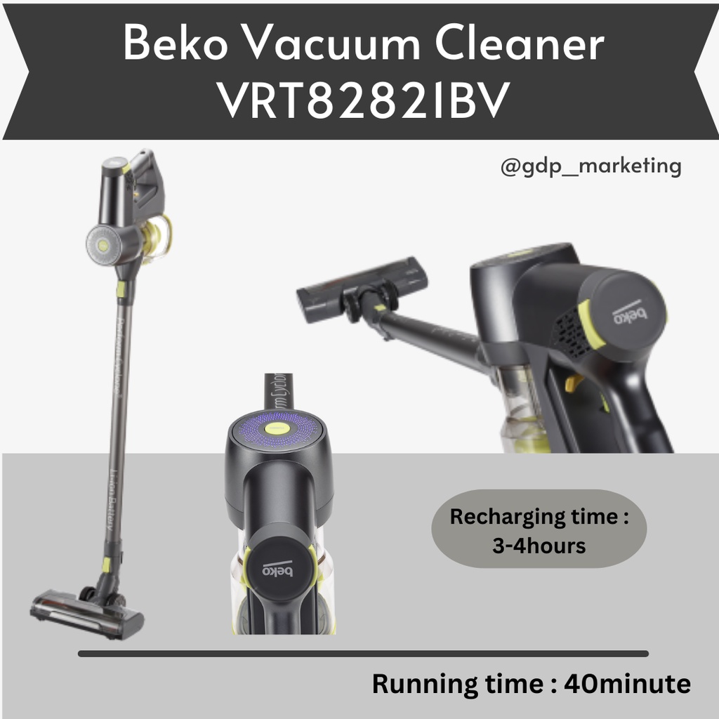 Beko Cordless Vacuum Cleaner VRT82821BV with Removable and Rechargeable