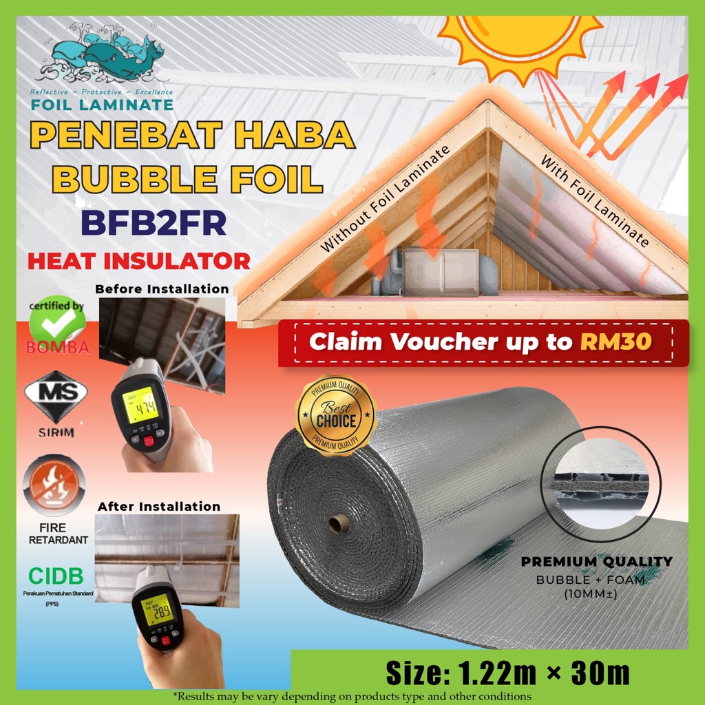 BFB2FR Class O Aluminium Foil Bubble Foil Foam Foil (30M-L) Penebat ...