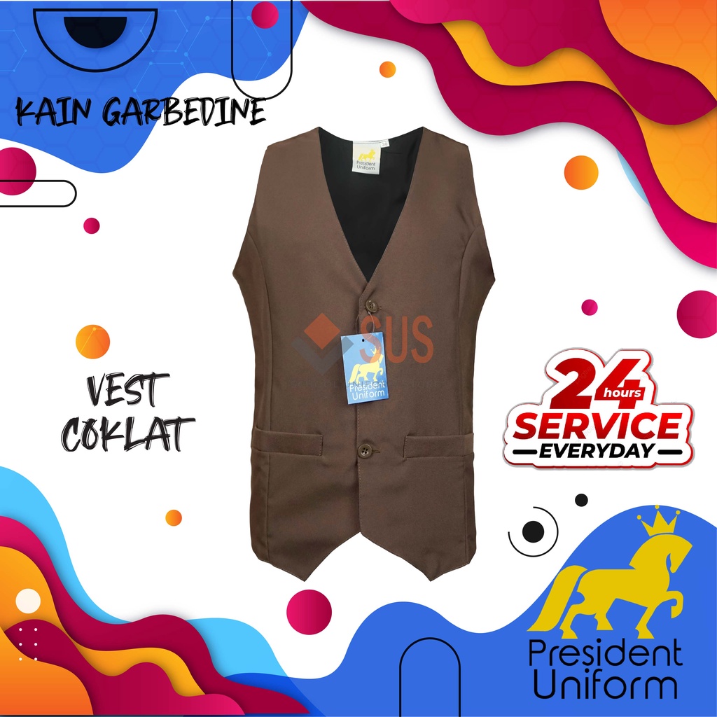 VEST COKLAT PENGAWAS READY STOCK !!! VEST SEKOLAH RENDAH DAN MENENGAH ...