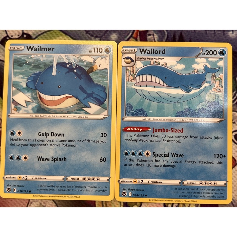 Pokemon tcg Wailord 038/195 Sword & Shield Silver Tempest