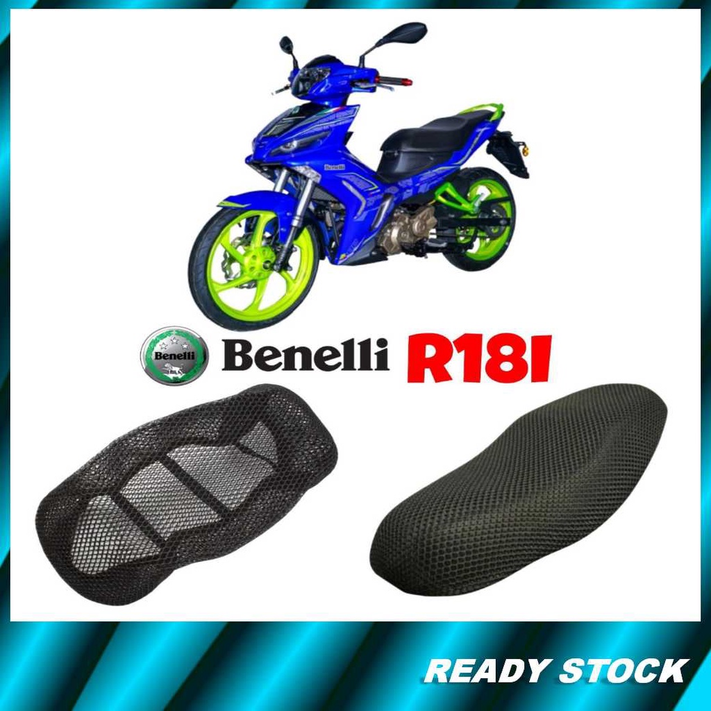 BENELLI R18i 3D Jaring Motorcycle Seat Cover Net Motosikal Quality Waterproof Durable Velcro Strap Senang Pasang