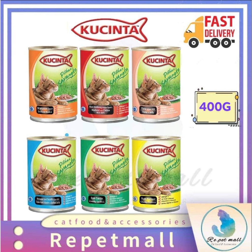 Kucinta Cat Can Wet Food 400G (Sardines / Pilchard / Seafood