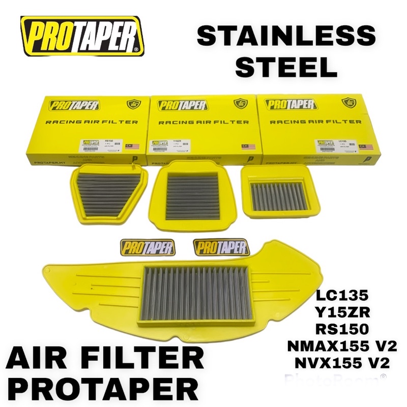 PROTAPER RACING AIR FILTER STAINLESS STEEL LC/Y15/NVX V2/NMAX V2/RS150 Shopee Malaysia