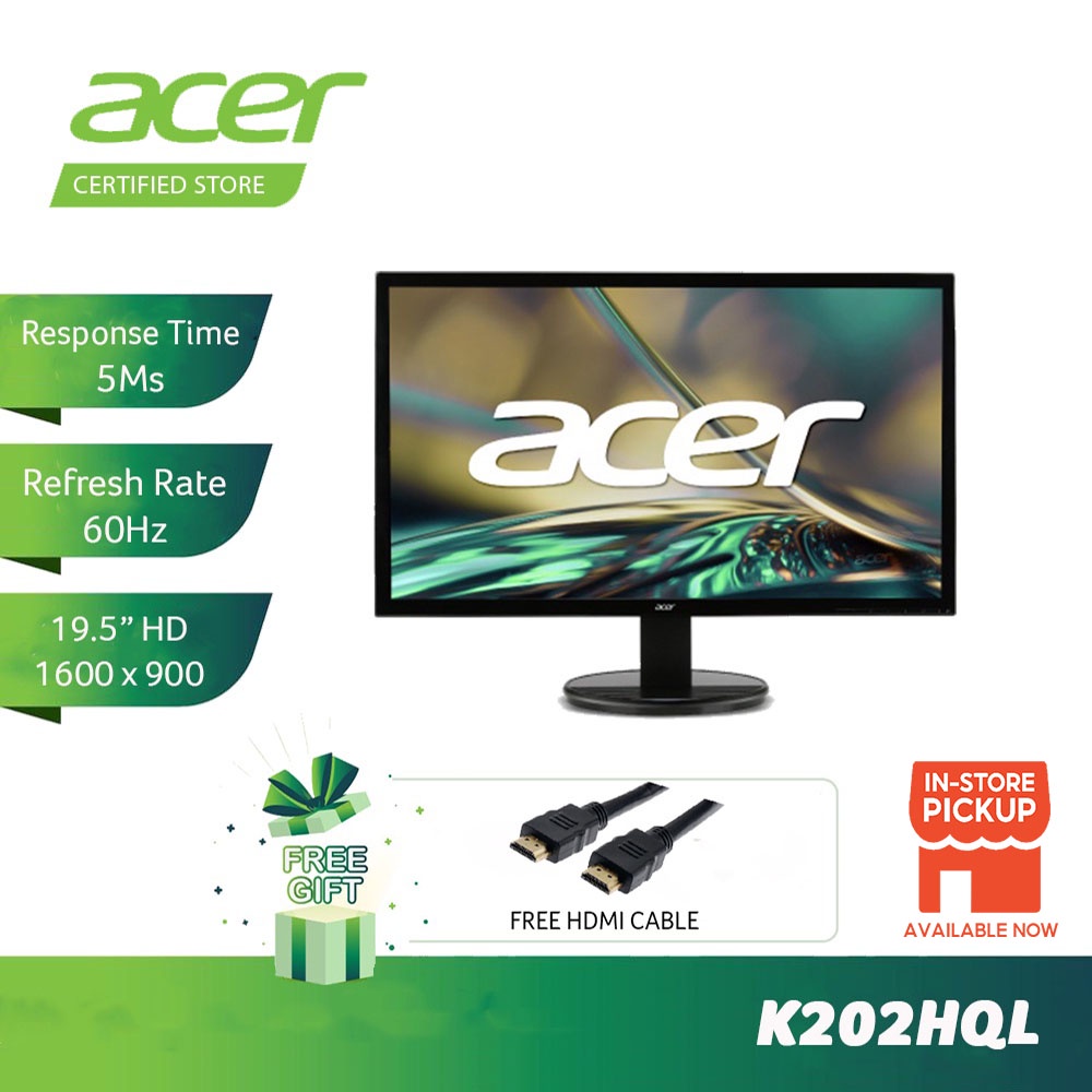 Acer K202HQL LED Monitor With HD MI (20") | Shopee Malaysia