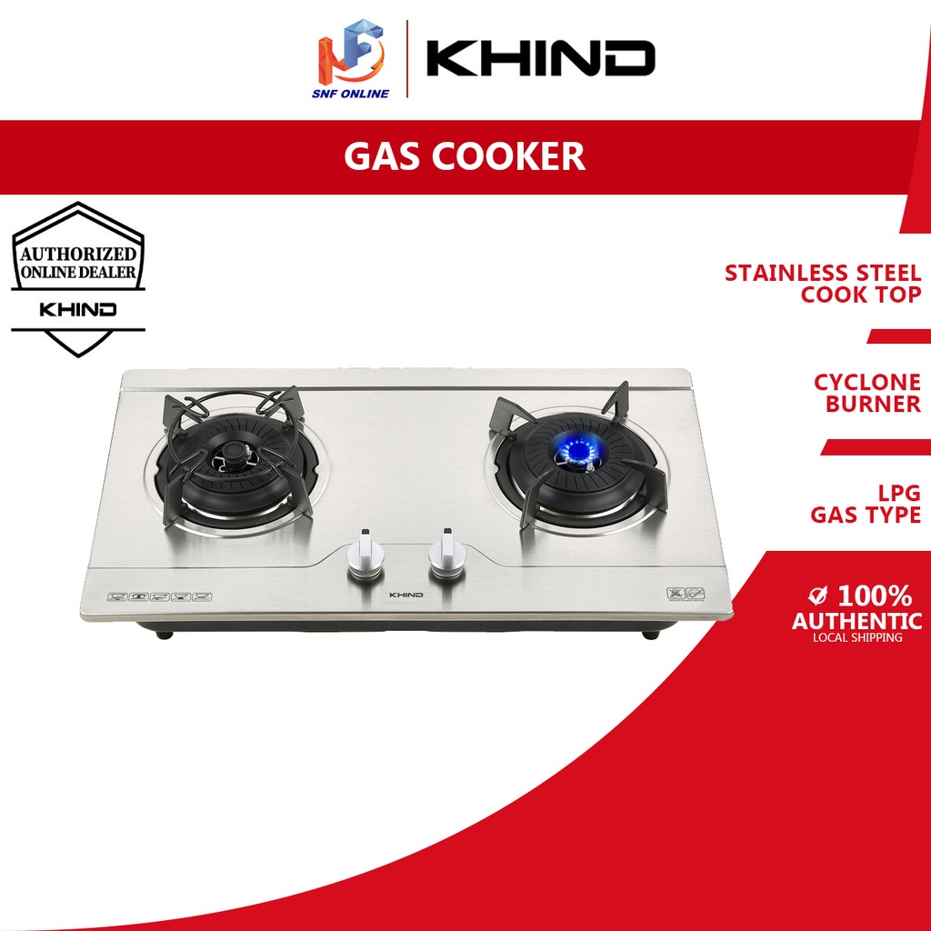 Khind 2 Burner Gas Cooker Hob HB802S2 Shopee Malaysia