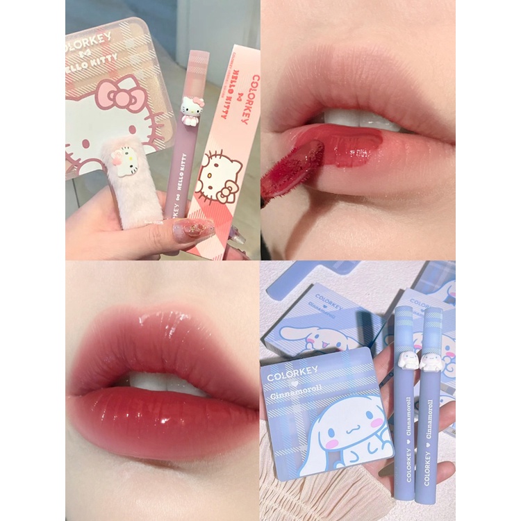 Sanrio COLORKEY Lip Tint Cinnamoroll Hello Kitty Lip Mud Lipstick Girls