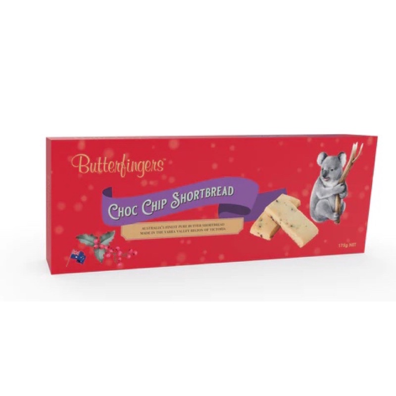 Butterfingers Macadamia/Lemon Myrtle Fingers/Choc Chip Shortbread