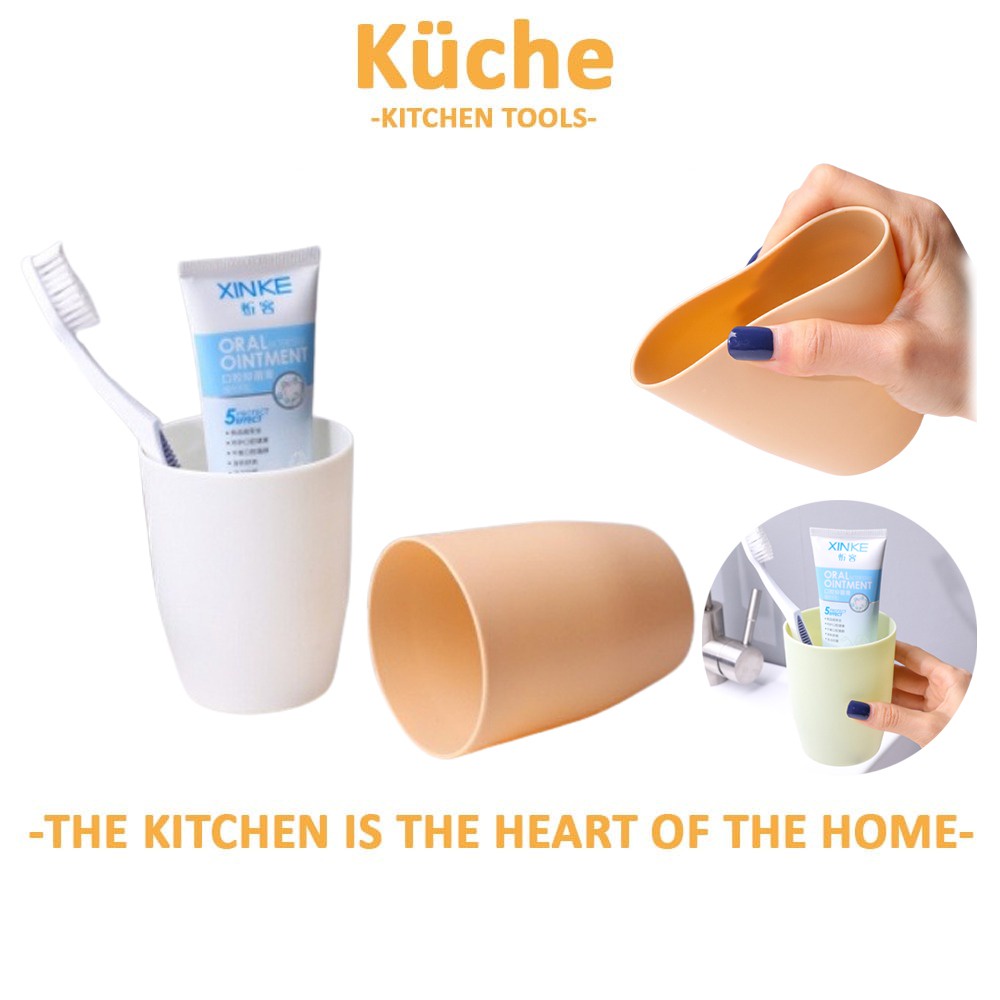 KUCHE Toothbrush Cup Eco-Friendly Plastic Cup Bathroom Kitchen Wheat Straw Plastic Cup
