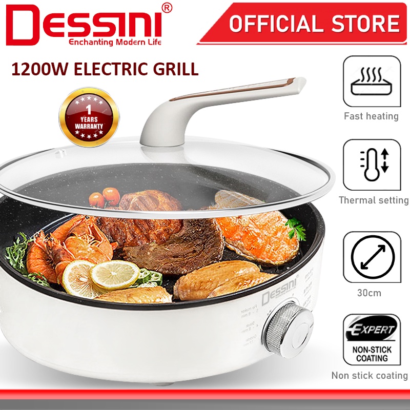 DESSINI ITALY Electric Cooker Steamboat Hot Pot Non Stick Frying Wok Pan Rice Cooker Periuk Masak Elektrik