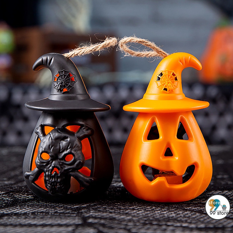 HOT Halloween Pumpkin LED Light Lamp / Lantern Light Lamp / New Hooded Scary Skull Lamp Lantern Halloween Decoration