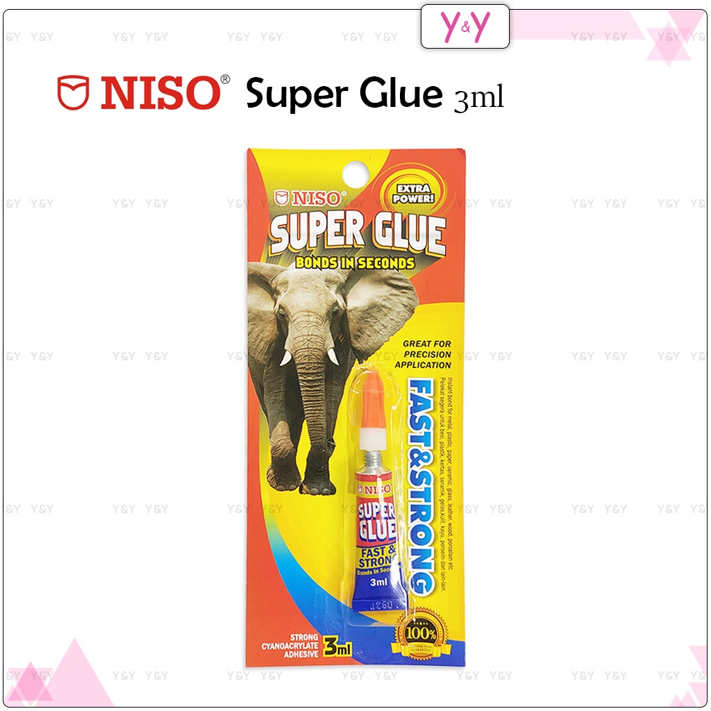 Niso Super Glue 3ml / Super Gum / Elephant Glue / Glue Gajah / Gum
