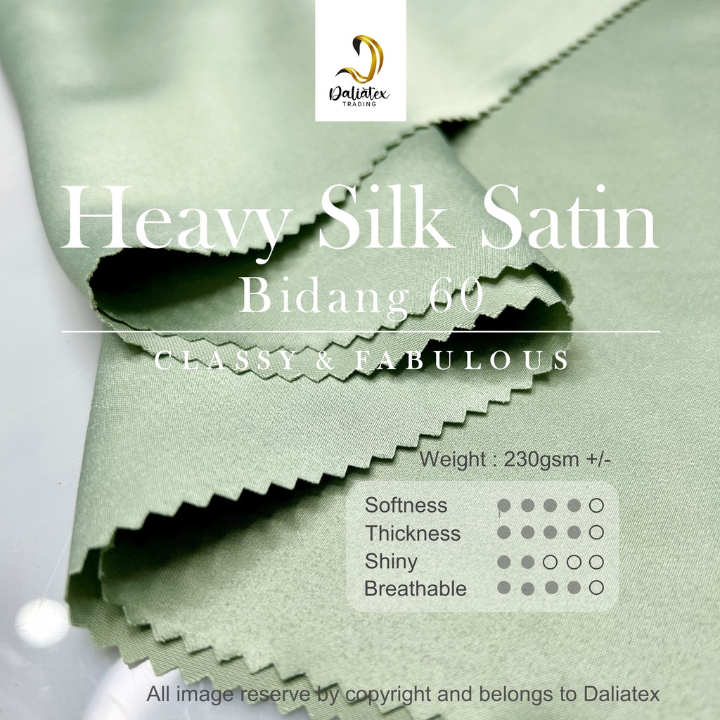 Heavy Silk Satin Dull Satin Matte Satin Kain Pasang Plain Premium