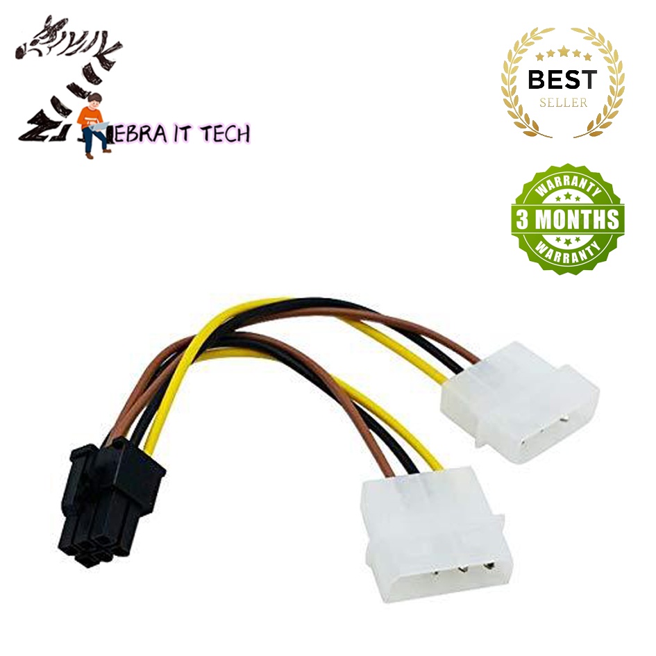 8 Pin PCIE To Dual 4 Pin Molex Connector Graphics Card Power Cable