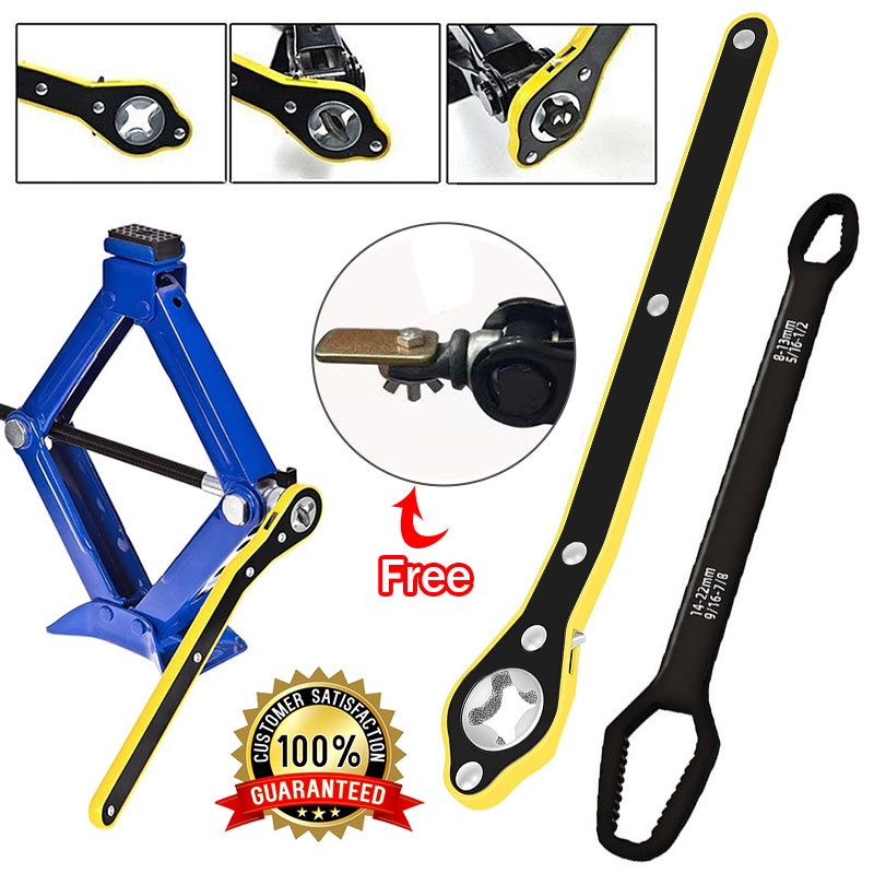 Auto Effort Jack Ratchet Wrench Scissor Jack Garage Wheel Crank Effort