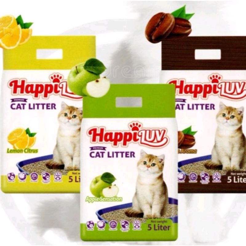 HAPPILUV PASIR KUCING / CAT LITTER PREMIUM QUALITY (5 LITRES