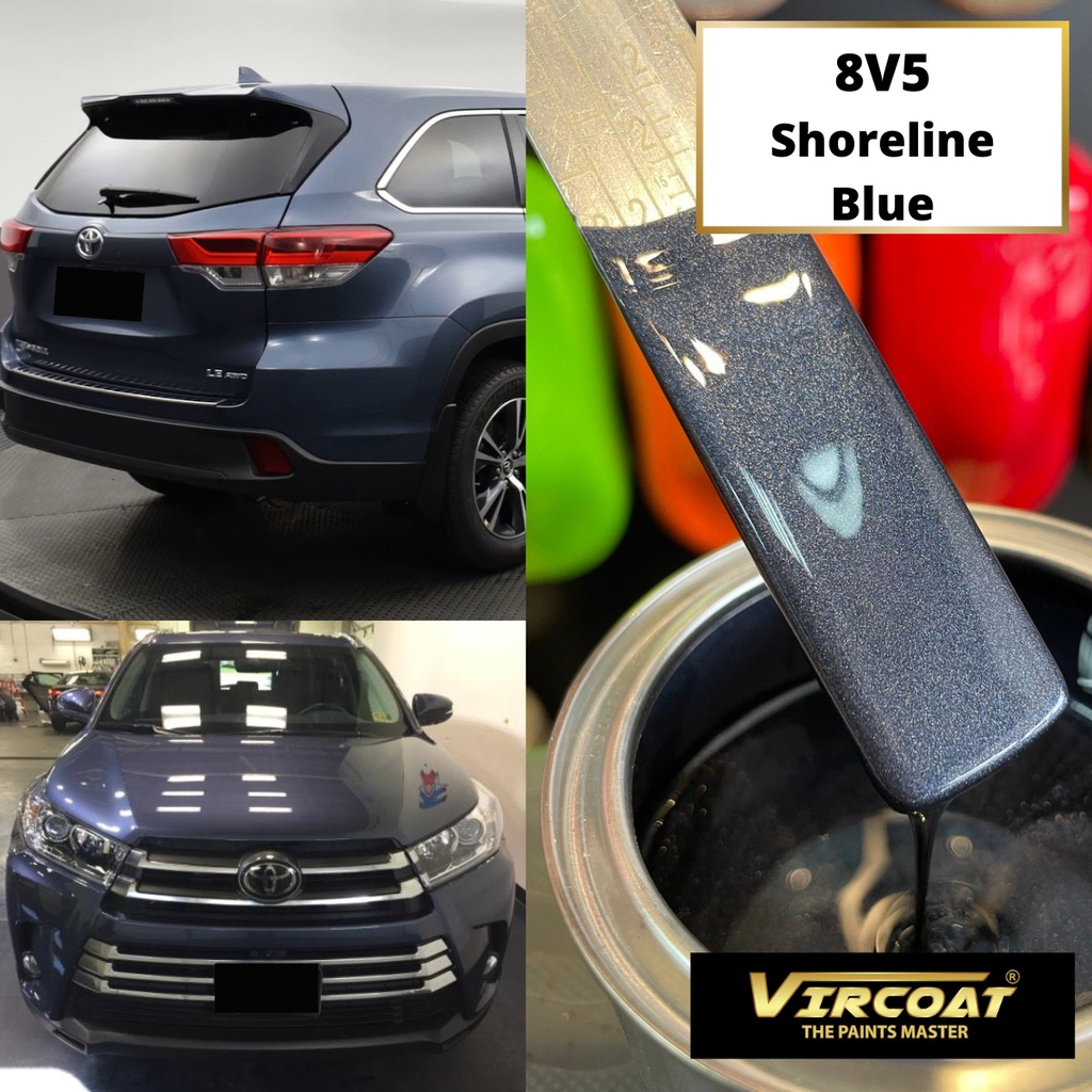 TOYOTA 8V5 SHORELINE BLUE Cat Kereta Aikka 2K Paint / Cat Bancuh Kereta ...