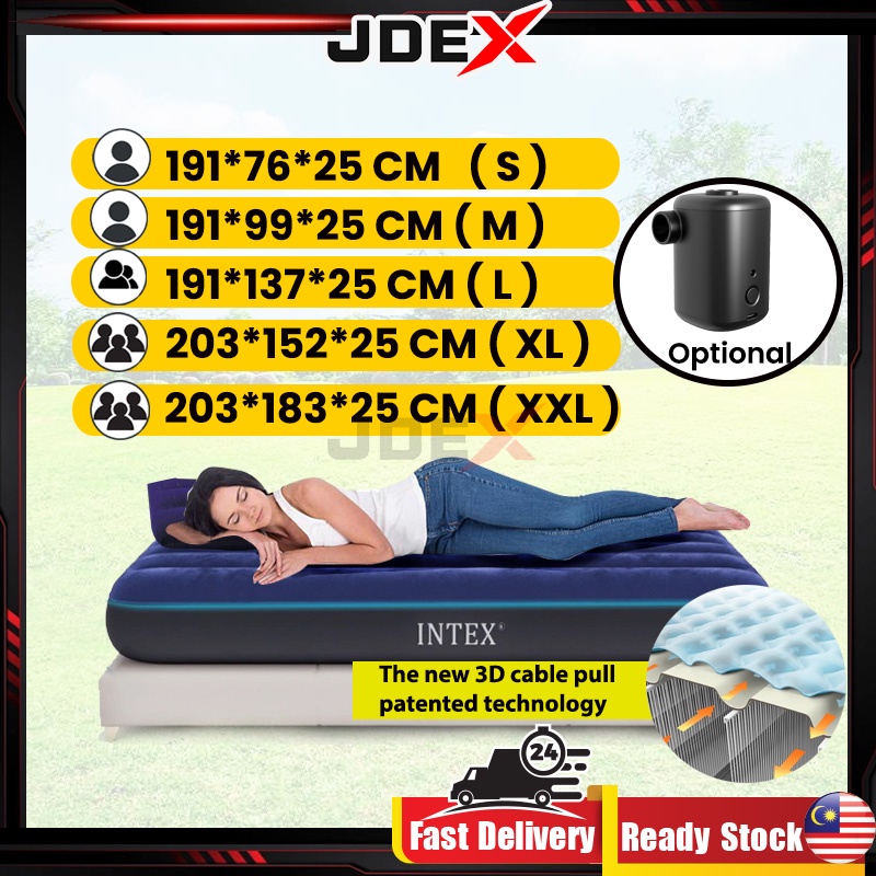 JDEX INTEX Camping Air Bed Mattress Inflatable Katil Angin Tilam Udara