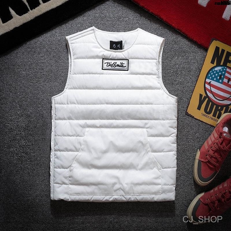 Adult Eat Down ̅ Cotton-padded Jacket Collision Waistcoat Waistcoat Vest Bulletproof+Sleeveless Male Cock Second-Class Vest White Crane Horse Slim-fit