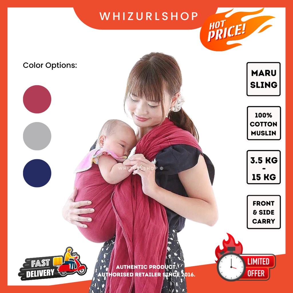 Maru Sling Baby Carrier 100% Cotton Muslin All Colour Options