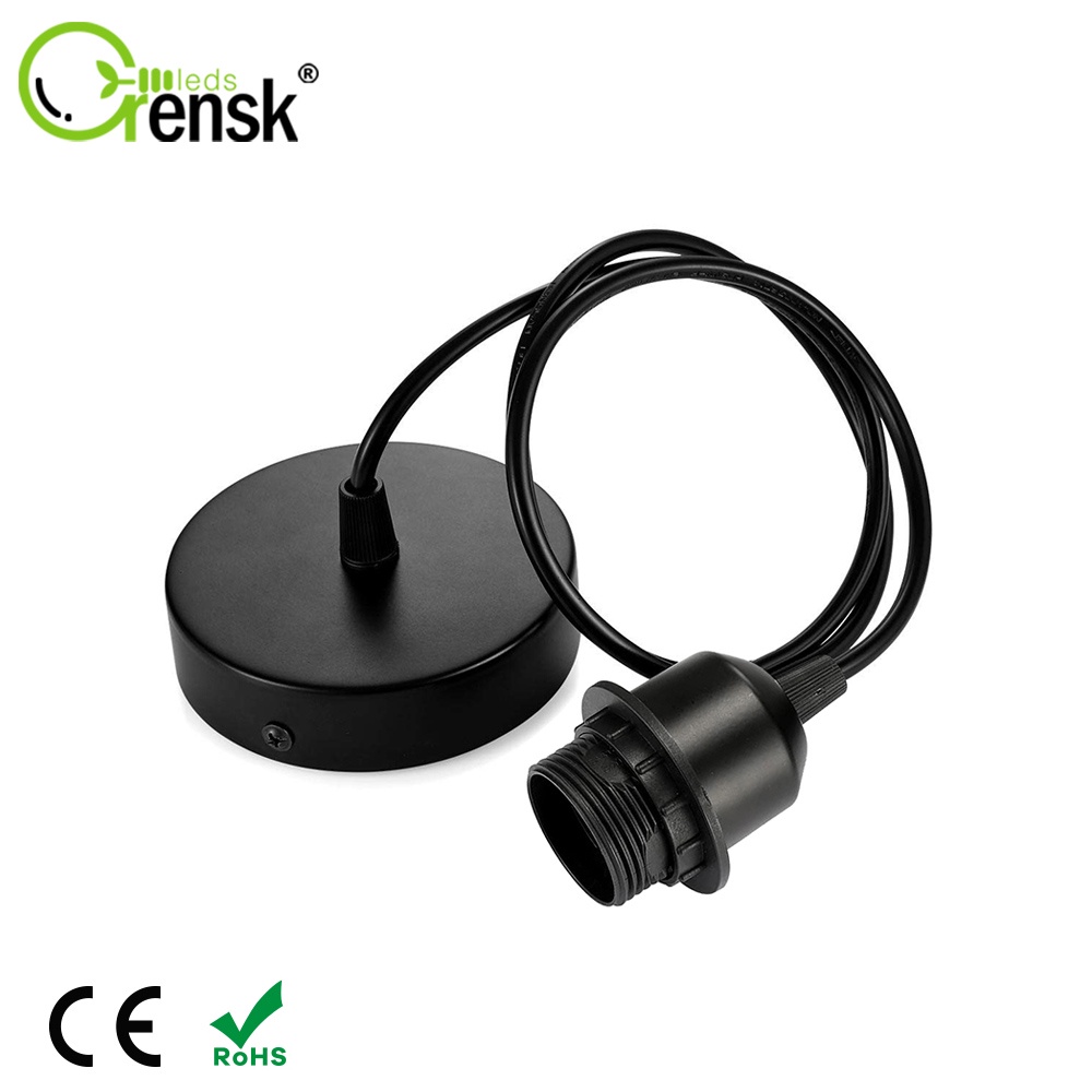 LED E27 Screw Ceiling Pendant Lamp Holder Vintage Full teeth Socket Base Light With 1M Cable