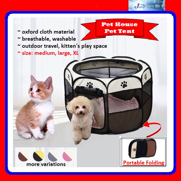 Sangkar Kuching Cat House Cat Tent Cage Rumah Kucing Home Portable Folding Outdoor Travel Pet